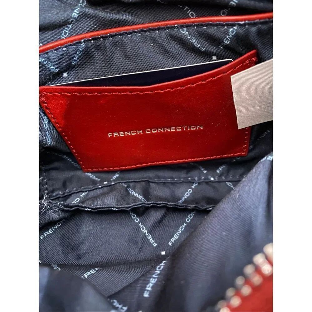 French Connection Dark Cherry Eliza Diamond Quilted Purse - Picture 4 of 5